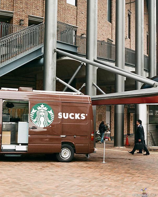Starbucksin pakettiauto - Starbucksin pakettiauto kertoo totuuden