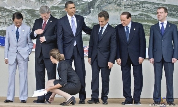 Obama herrasmies.. - Sarkozy ja Berlusconi ei ;)