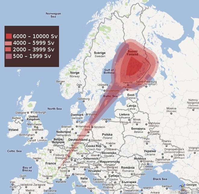 Ranskan turman säteilyennuste