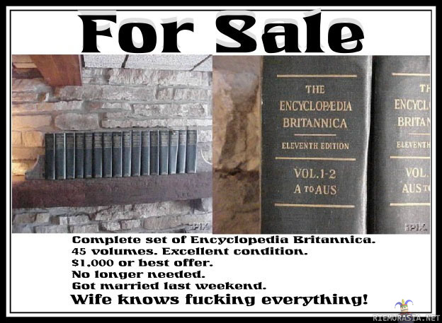Myydää tarpeeton tietosanakirjasarja