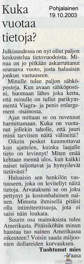 Kuka vuotaa tietoja?