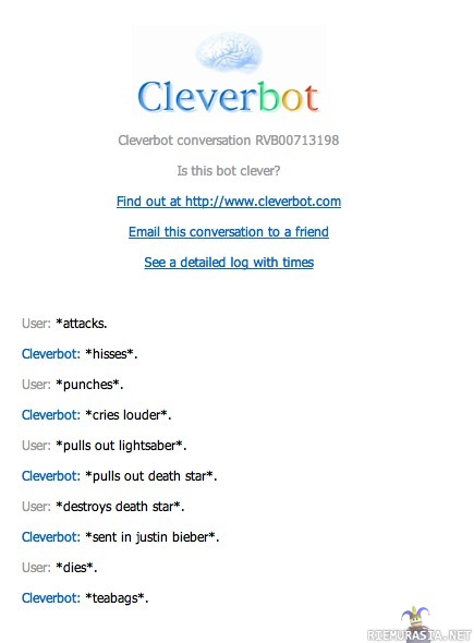 Cleverbot - Fiksuja keskusteluja osa 23216