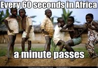 Joka kuudeskymmenes sekuntti Afrikassa