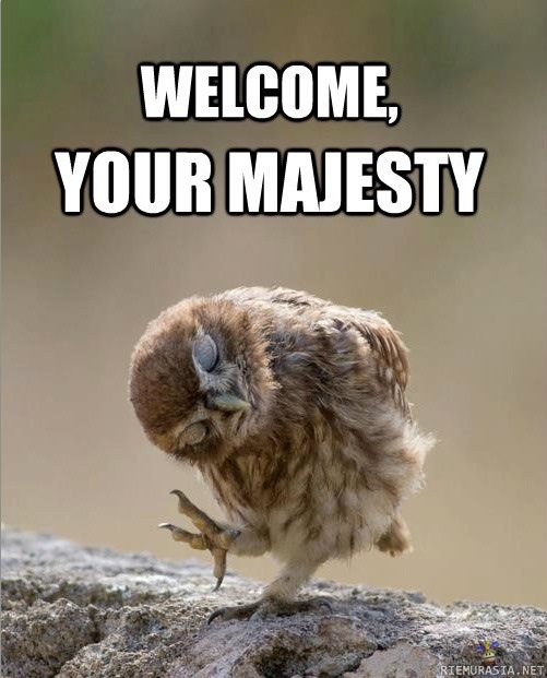 Welcome your majesty