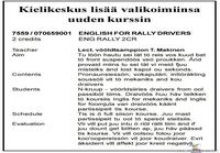 English for rally drivers