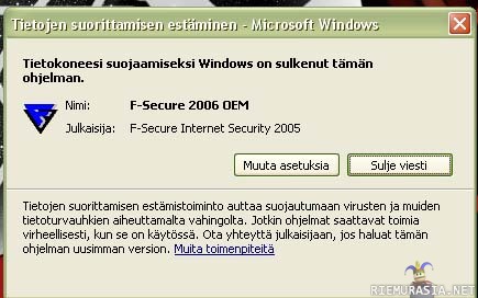 F-Secure - &quot;..auttaa suojautumaan virusten ja muiden tietoturvauhkien aiheuttamalta vahinholta.&quot;