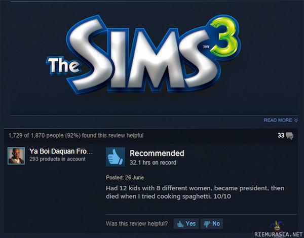 The Sims 3 - Huippu peli.
