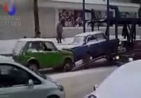 Loading a car in Russia