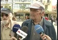 Old man interrupts interview