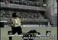 Goalkeeper Kicks an Opposing Player in the Face