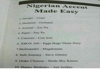 Nigerian aksentti -sanakirja