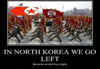 In North Korea we go left...