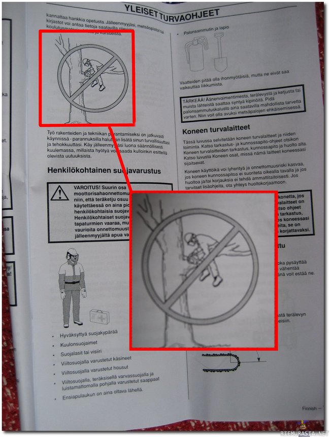 Moottorisahan ohjekirja. - Mihin tämä maailma on menossa.