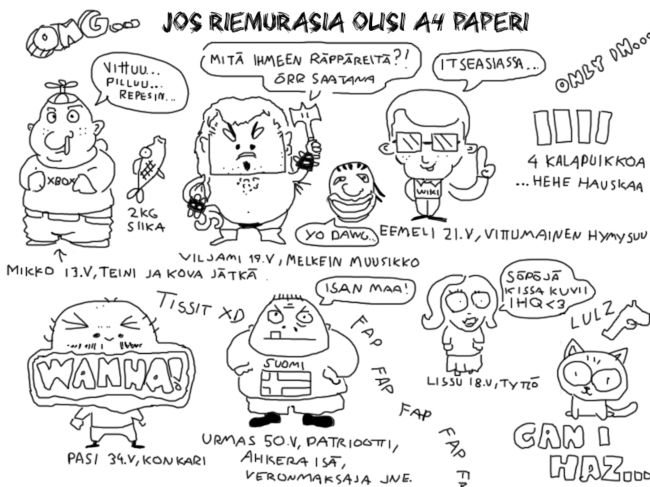 Jos riemurasia olis A4 paperi.