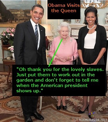 Obamat käy moikkaamassa kuningatarta