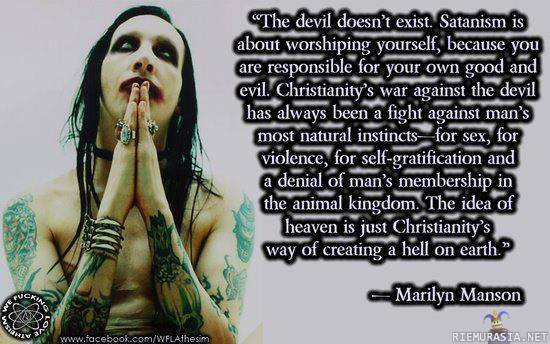Marilyn Mansonin mietteet - Marilyn Manson miettii syviä