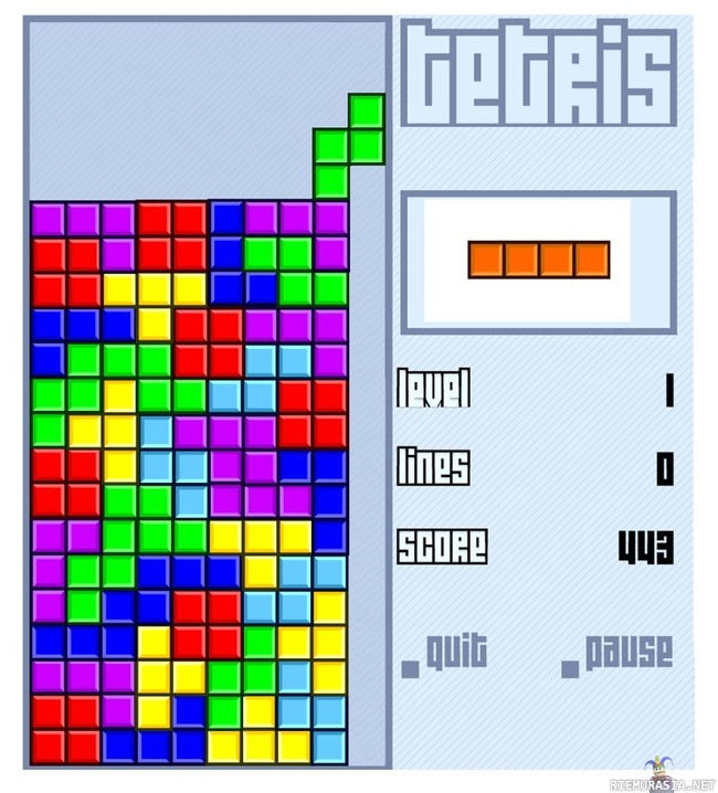 Tetris - Vituttaa aina kun näin käy!