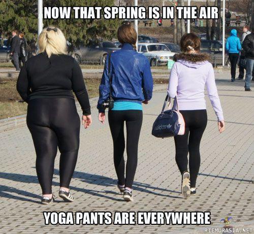 Kevät tulee - ja joogahousuja kaikkialla