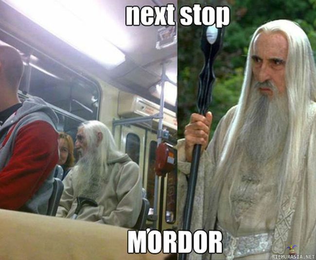 To mordor - Saruman suosii julkisia kulkuvälineitä