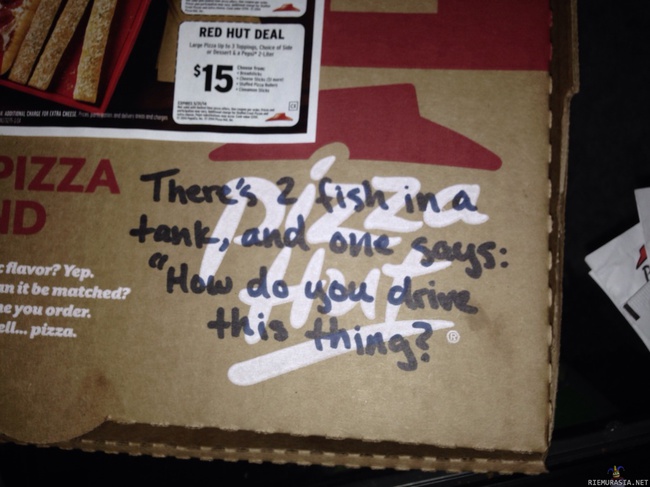 Vitsi pitsalaatikossa - maistuukohan pitsa paremmalta?