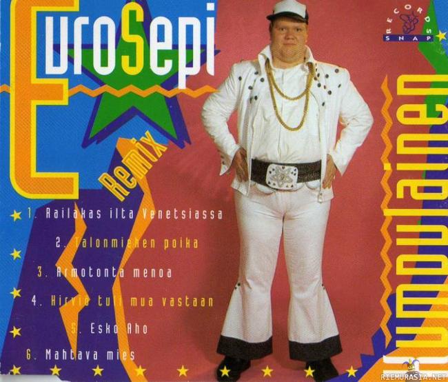 EuroSepi - Sepi Kumpulaisen discolätyn kansi. Vahvaa suomalaista osaamista.