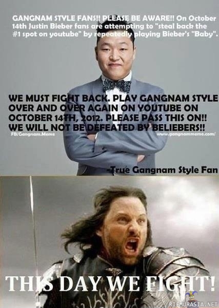 Must fight for Gangnam Style! - Let&#039;s do this! Kaikki rasialaiset vaan nyt mukaan!