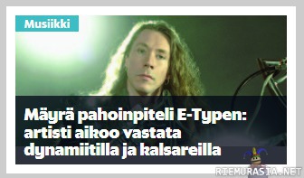 Vuoden uutinen 2014 ? - E-type - Angels are laughing. Uutinen: http://nyt.fi/a1305845378621