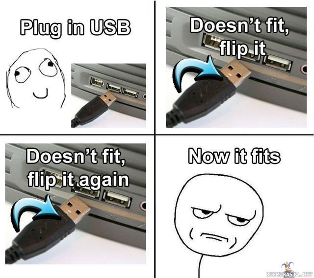 USBn asettaminen - Koskaan ei onnistu ekalla