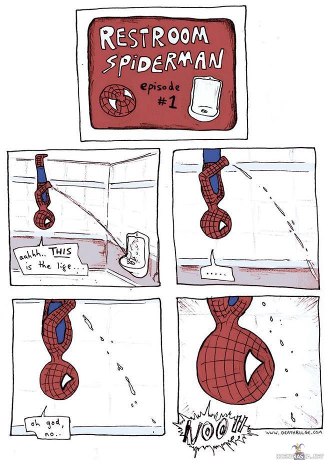 restroom spiderman