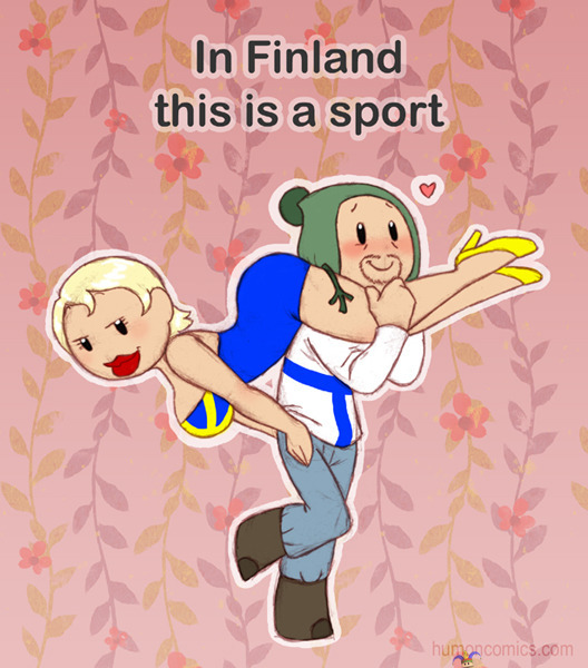 Suomessa, tämä on urheilua - humon comics