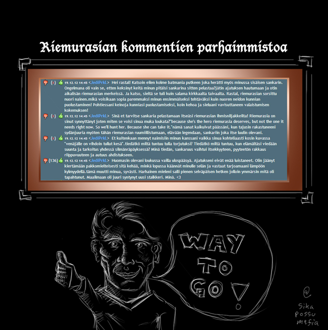 Riemurasian kommentteja - Muutama kommentti käyttäjältä &lt;JediPrkl&gt;.