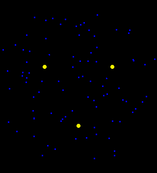 Stare in between the yellow dots - Called Motion induced blindness. The dots vanish