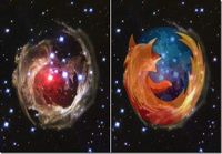Firefox logo avaruudessa