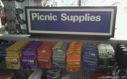 Piknikille tarvikkeita