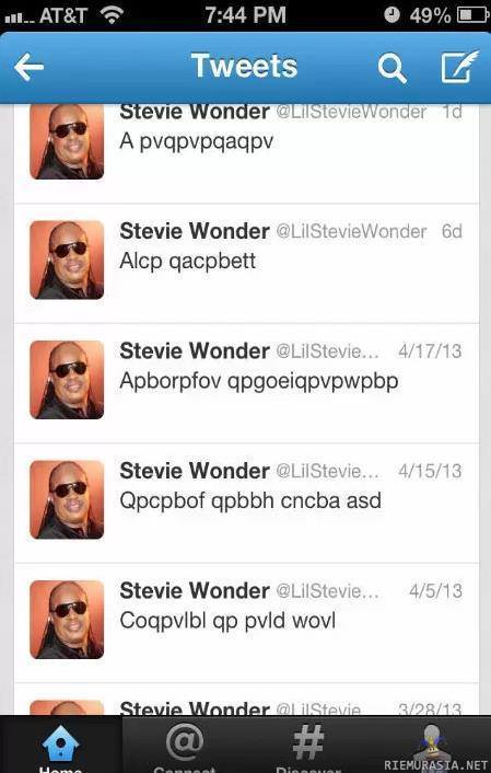 Stevie Wonder tweets - I wonder what this is means