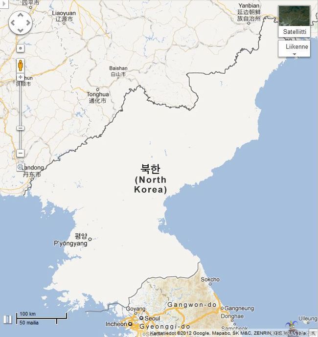 Pohjois-Korea kartalla - Tiedon määrä on valtava http://goo.gl/maps/rQqf