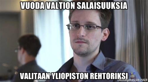Epic success Edward Snowden - Glasgow&#039;n yliopiston uusi rehtori Edward Snowden - rikollisen hyvää politiikkaa.