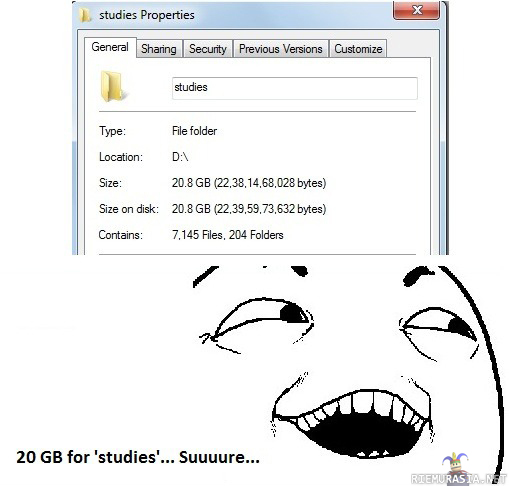 20 GB - 20 GB pelkkää opiskelua..