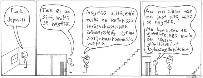Väärinkäsitys - Lisää sarjakuvia osoitteessa http://jattilaishevoskastanjamies.sarjakuvablogit.com/