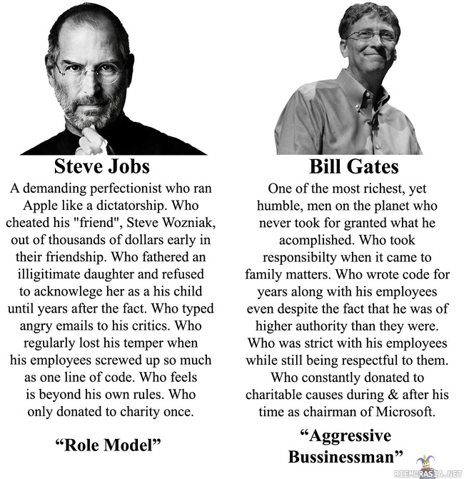 Steve Jobs vs. Bill Gates - Sovitaanko että viimeinen Steve Jobs aiheinen kuva?