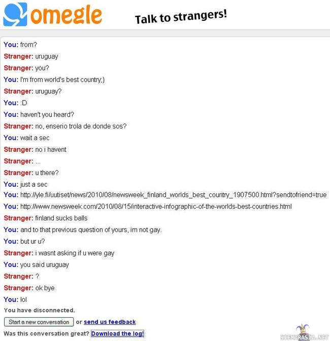 Omegle win - Uruguayta ownataan