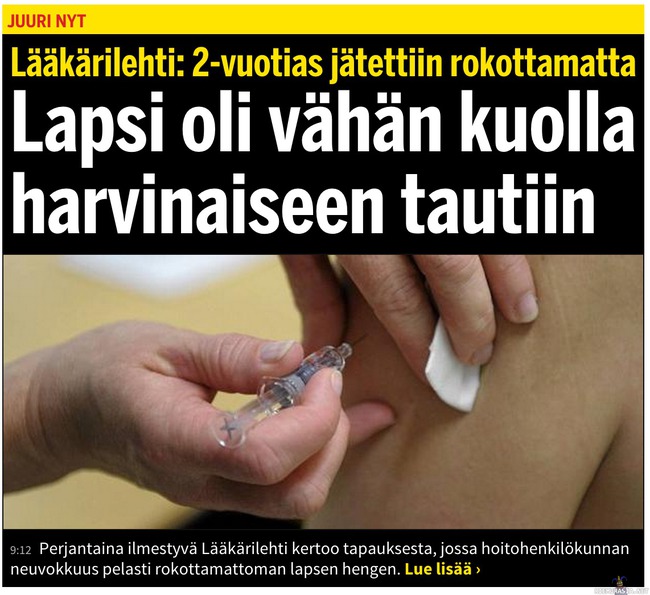 Lapsi meinasi kuolla vähän - Onneksi ei paljon!