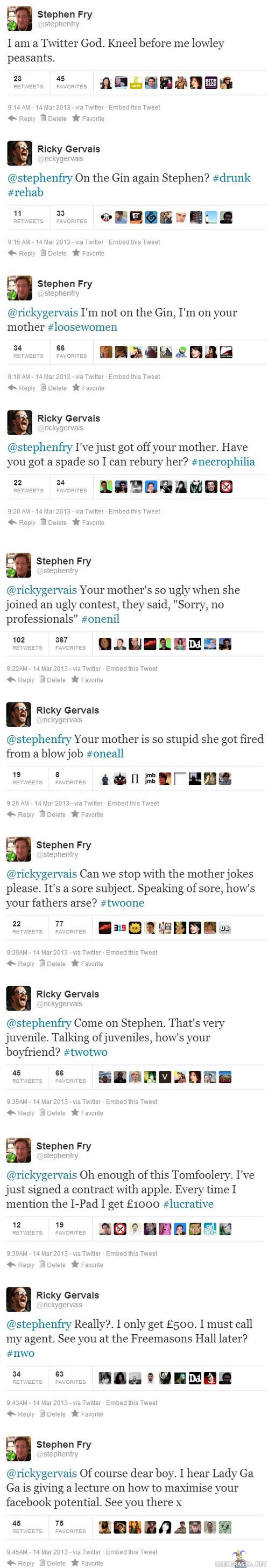 Ricky Gervais vs. Stephen Fry