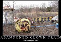 Abandonet clown train