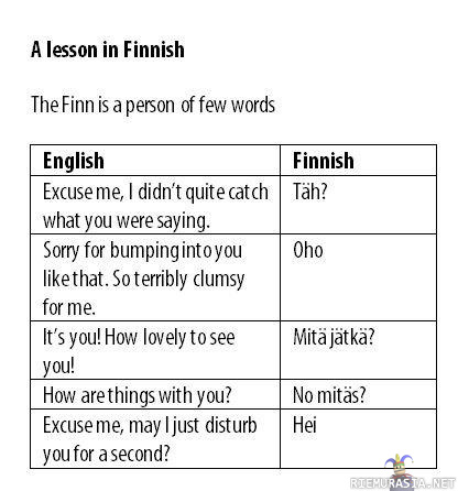 Suomen kielen oppitunti - suomalaiset ovat lyhytsanaisia