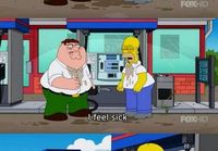 Peter & Homer etsimässä autoa.
