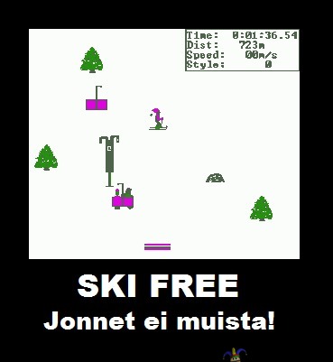 Jonnet ei muista - Skifree peli joka oli ainakin windows 95:lle