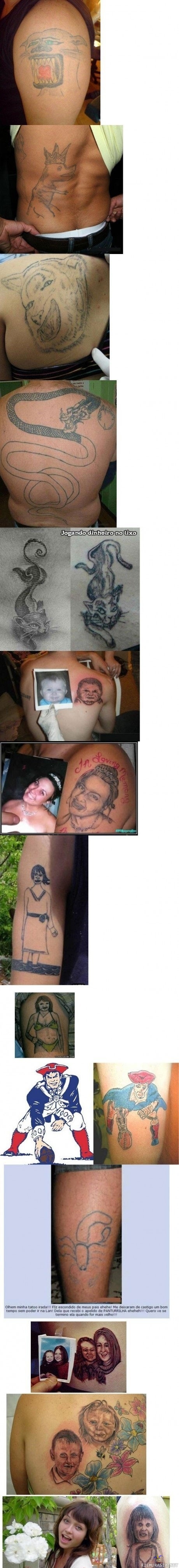 Epäonnistuneita tatuointeja