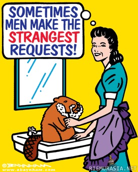 Outoja asioita miehet pyytää. - shave your beaver.