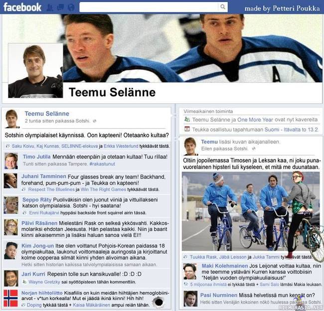 Teemu Selänteen Facebook-profiili - Teemu ja kumppanit